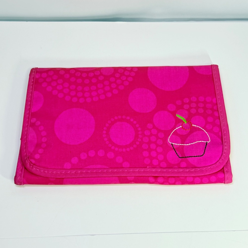 Thirty-One Pink Circle Spiral Cupcake Notepad Cover Organizer Organizer